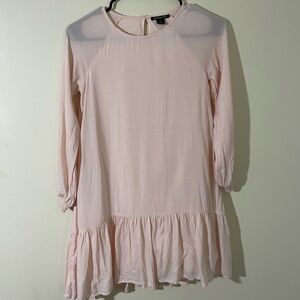 Something Navy Romantic Pink Ruffle‎ Hem Mini Dress Size Small Girlhood Dainty